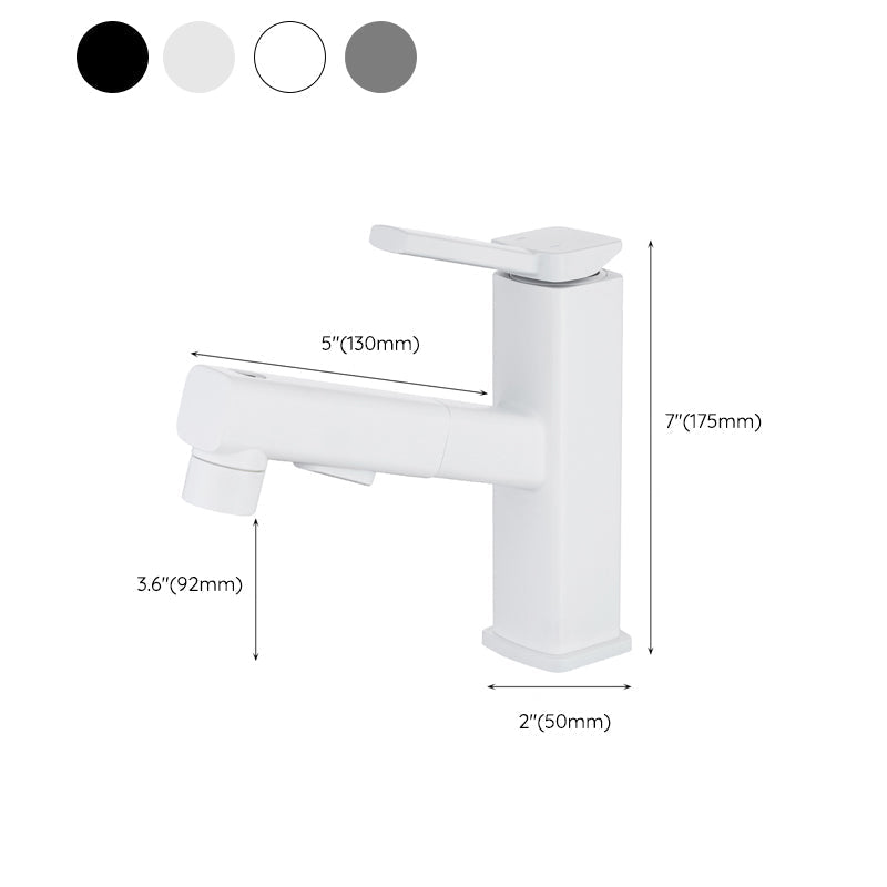 Lever Handle Faucet Pull-Out Basin Faucet with Swivel Spout