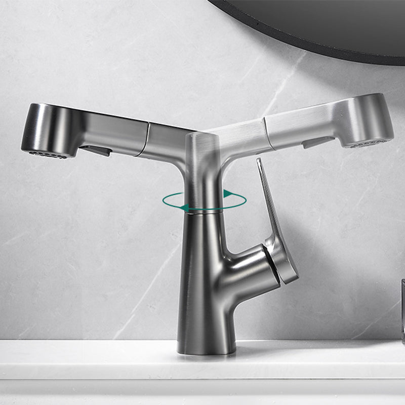 Pull-out Vessel Faucet Modern Sink Faucet with a Single Lever Handle