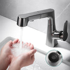 Extendable Vessel Water Tap Modern Sink Faucet with a Lever Handle