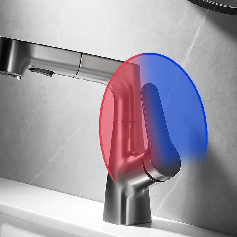 Pull-out Vessel Faucet Modern Sink Faucet with a Single Lever Handle