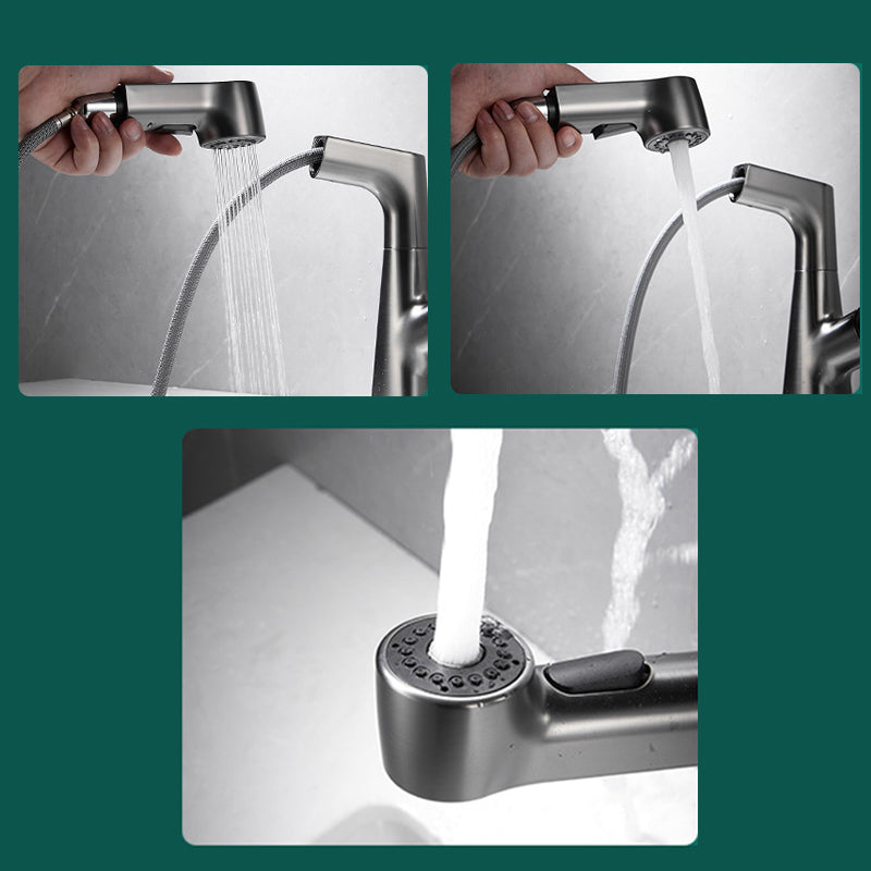 Extendable Vessel Water Tap Modern Sink Faucet with a Lever Handle