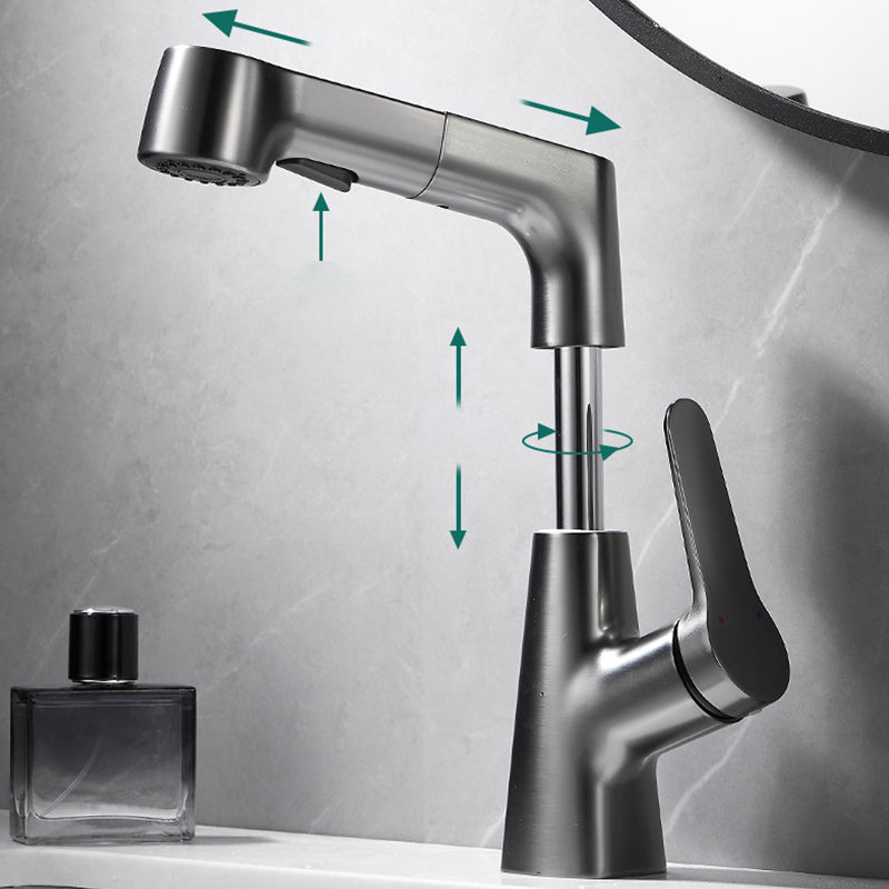 Extendable Vessel Water Tap Modern Sink Faucet with a Lever Handle