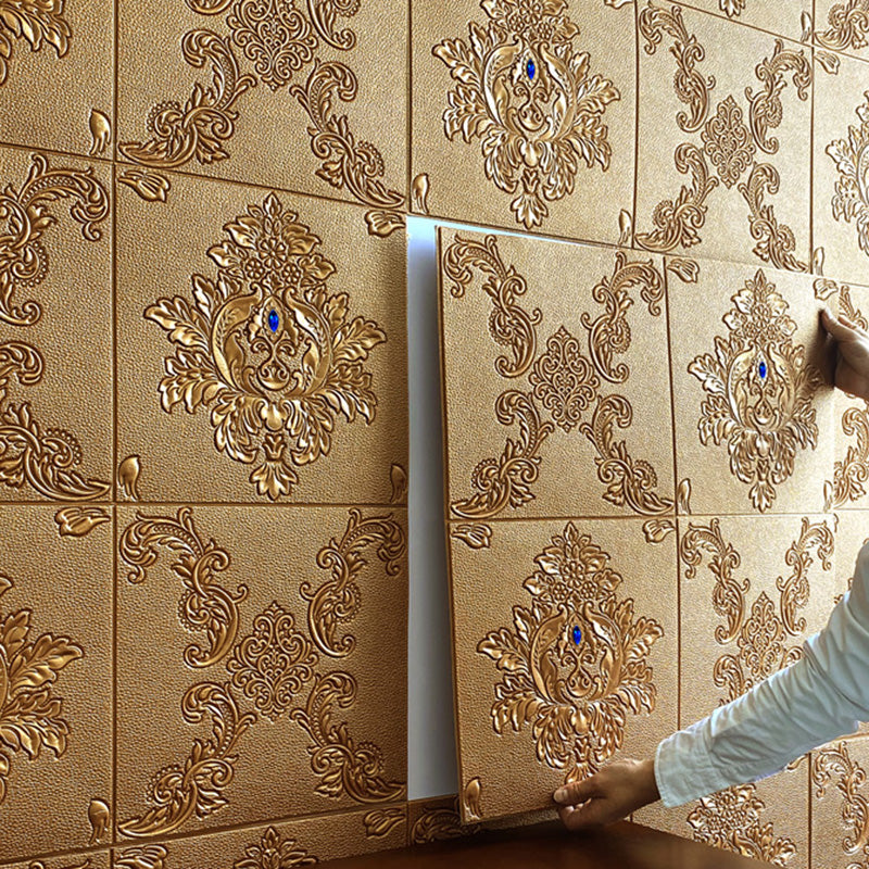 Glam Style Foam Wall Panel Living Room 3D Embossed Waterproof Wall Panel
