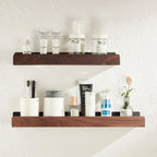 Solid Wood Bathroom Organizer Shelves Without Drilling