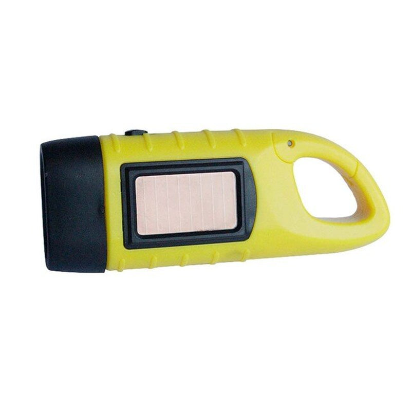 Solar-Powered Waterproof Flashlight with Manual Charging – Compact Emergency LED Light for Outdoor and Home Use
