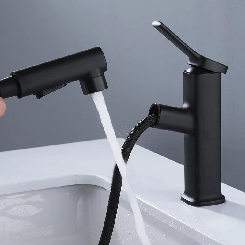 Contemporary Vessel-Faucet Pull-out Centerset Faucet with Swiveling Spout