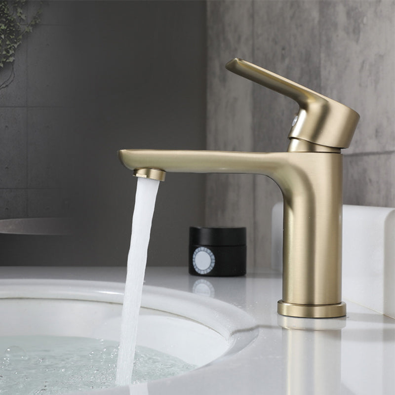 Modern Brass Sink Faucet Single Hole Bathroom Faucet Lever Handle Tap