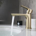 Modern Brass Sink Faucet Single Hole Bathroom Faucet Lever Handle Tap
