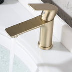 Modern Brass Sink Faucet Single Hole Bathroom Faucet Lever Handle Tap