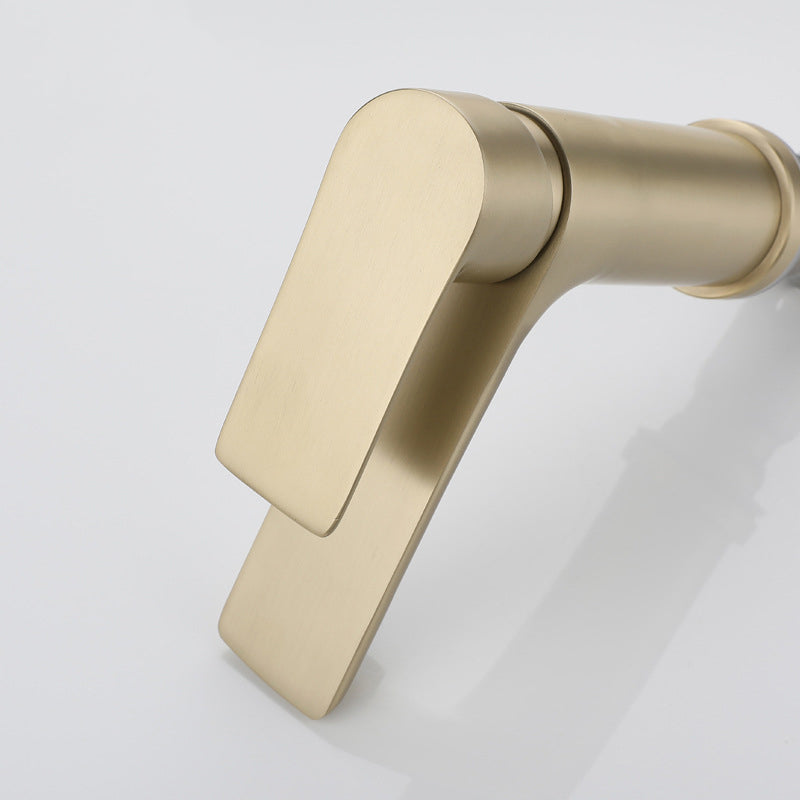 Modern Brass Sink Faucet Single Hole Bathroom Faucet Lever Handle Tap