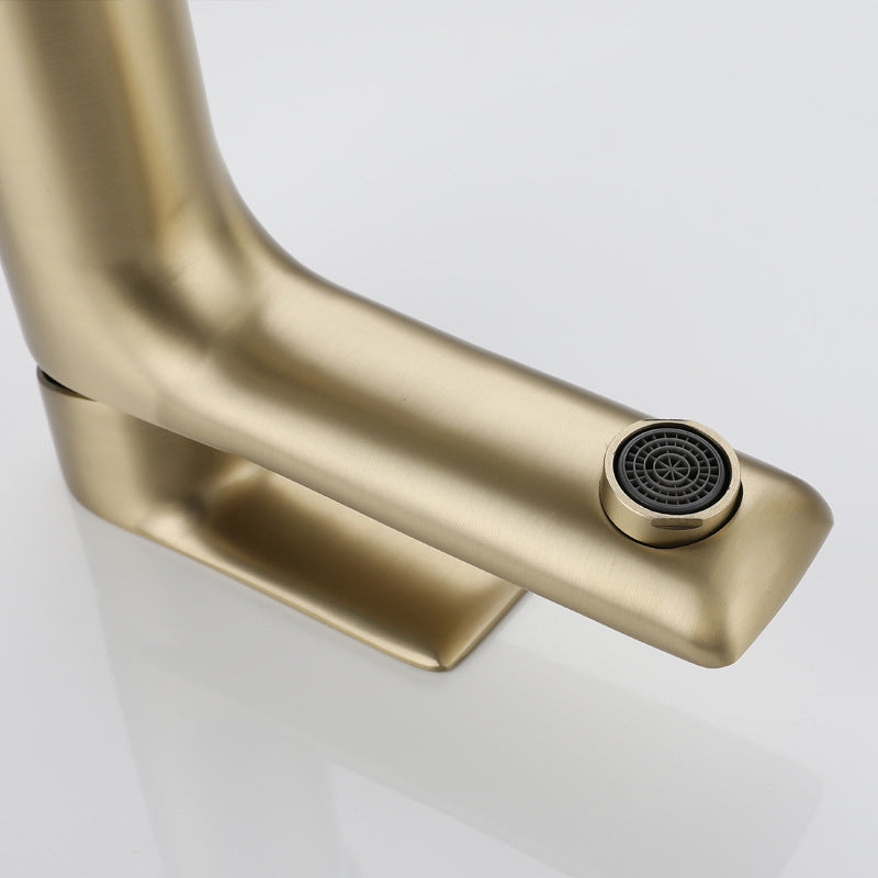 Modern Brass Sink Faucet Single Hole Bathroom Faucet Lever Handle Tap