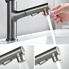 Vessel Sink Faucet Contemporary Pull-out Tap with Swivel Spout