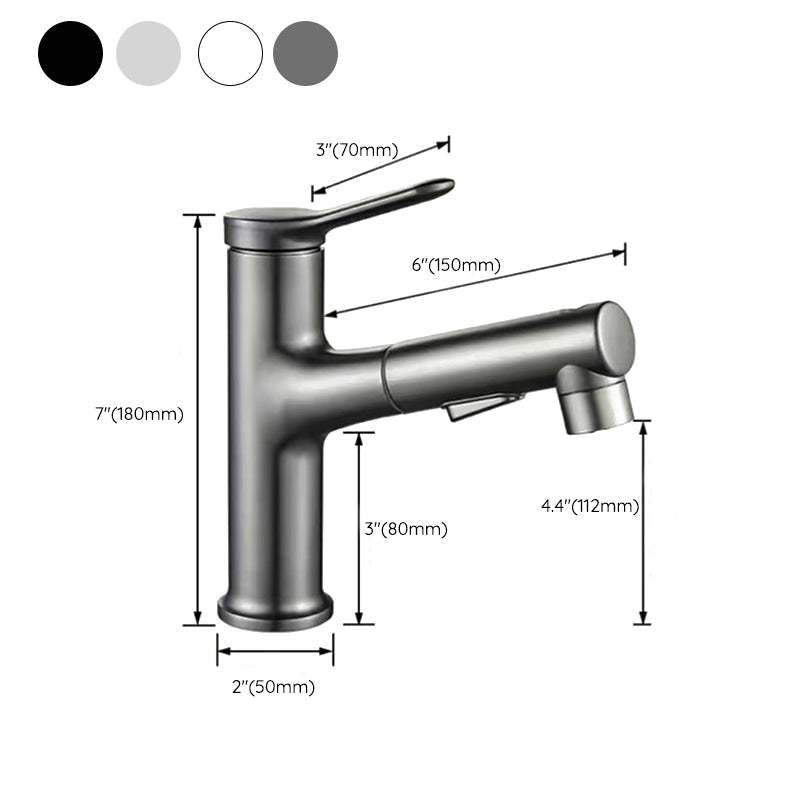 Vessel Sink Faucet Contemporary Pull-out Tap with Swivel Spout