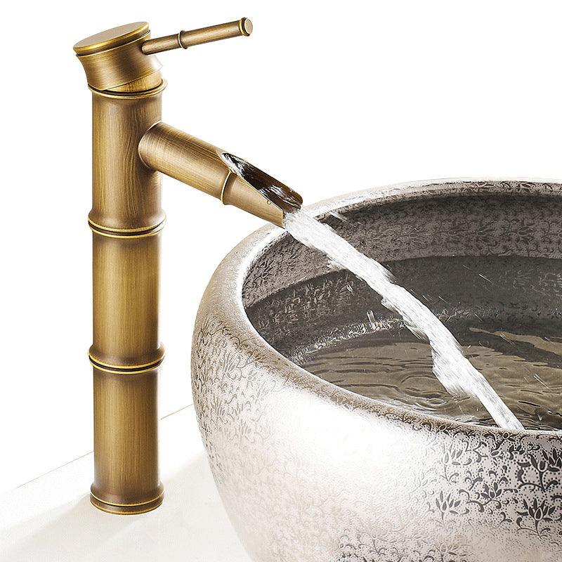 Country style single hole basin faucet with a lever handle