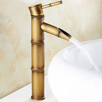 Country style single hole basin faucet with a lever handle