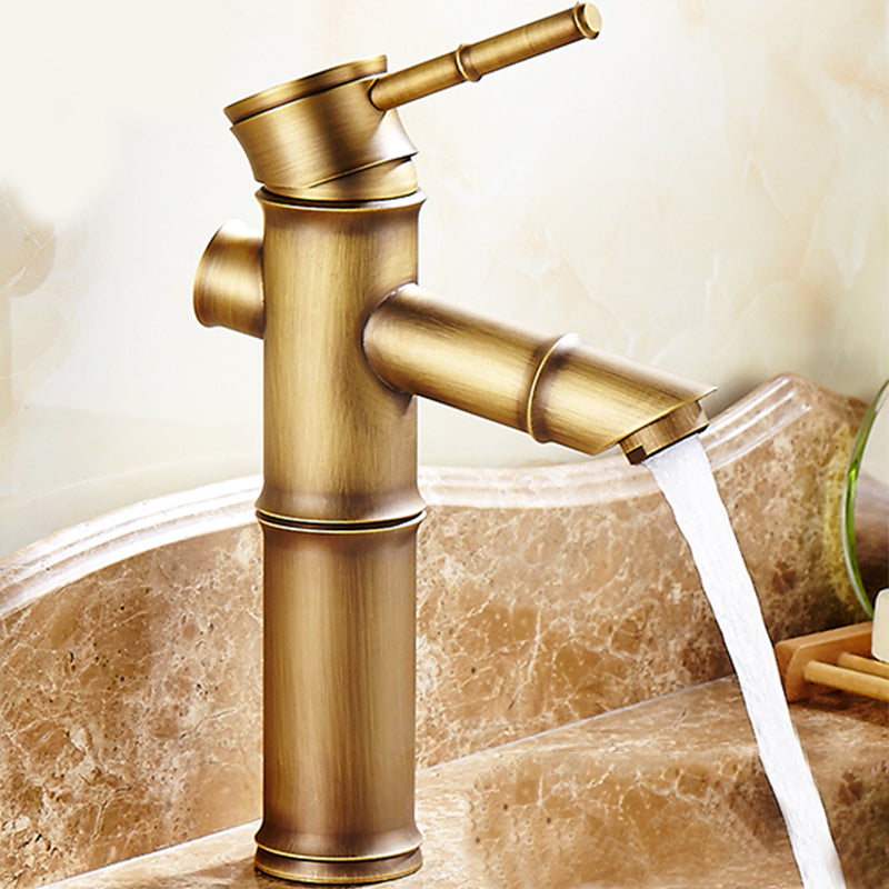 Country style single hole basin faucet with a lever handle