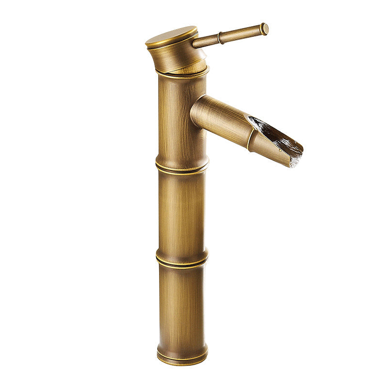 Country style single hole basin faucet with a lever handle