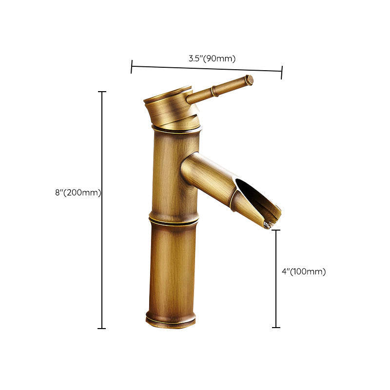 Country style single hole basin faucet with a lever handle