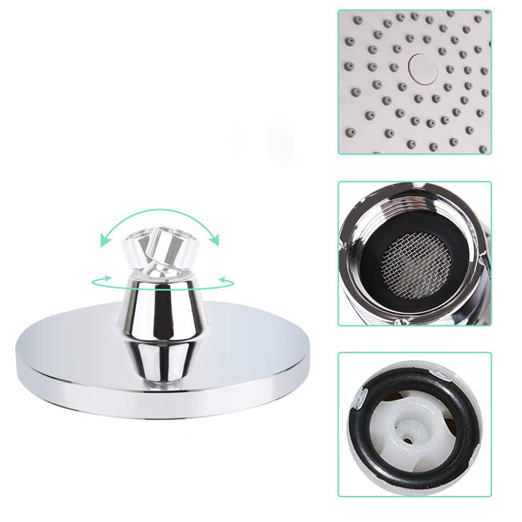 Round Fest Shower Head Silver Single Jet Wall Mounted Shower Head