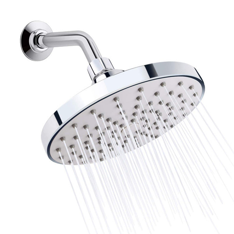 Round Fest Shower Head Silver Single Jet Wall Mounted Shower Head