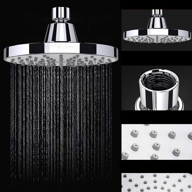 Round Fest Shower Head Silver Single Jet Wall Mounted Shower Head
