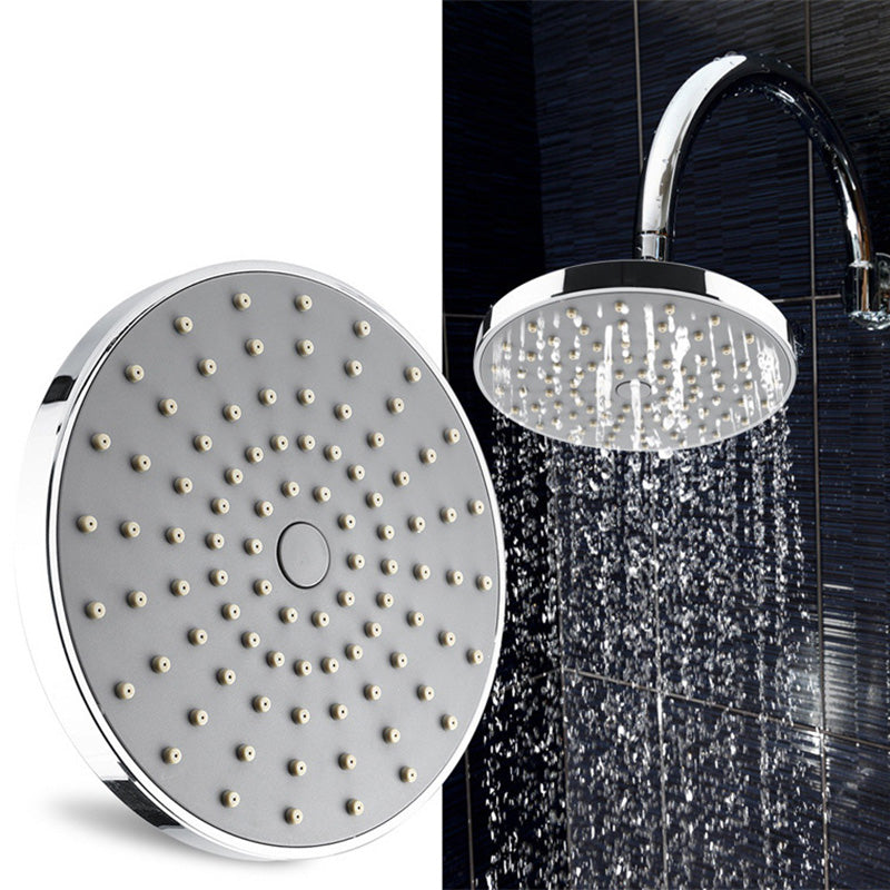 Round Fest Shower Head Silver Single Jet Wall Mounted Shower Head