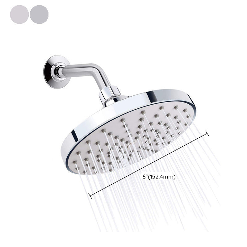 Round Fest Shower Head Silver Single Jet Wall Mounted Shower Head
