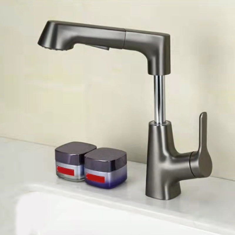 Centered Sink Faucet Contemporary Pull-Out Faucet with Single Handle Operation