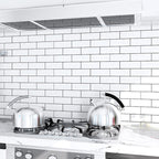 Single panel wallpaper Contemporary kitchen peel and stick splashback