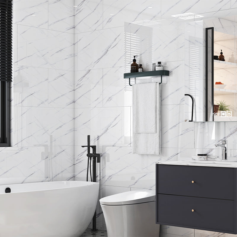 Bathroom mosaic tile marble print peel-and-stick backsplash tile