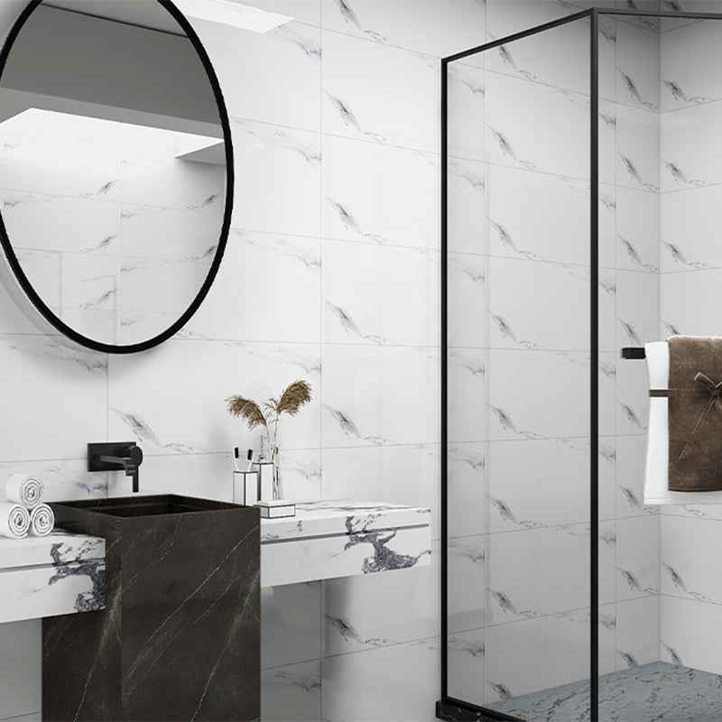 Bathroom mosaic tile marble print peel-and-stick backsplash tile