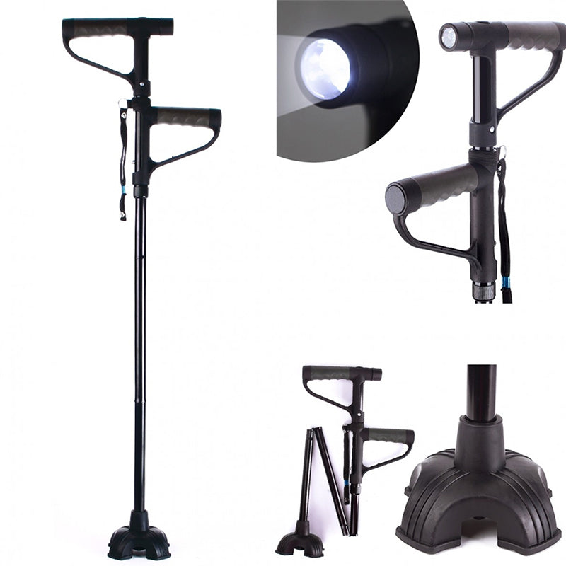 Non-slip Folding Walking Stick With LED Light