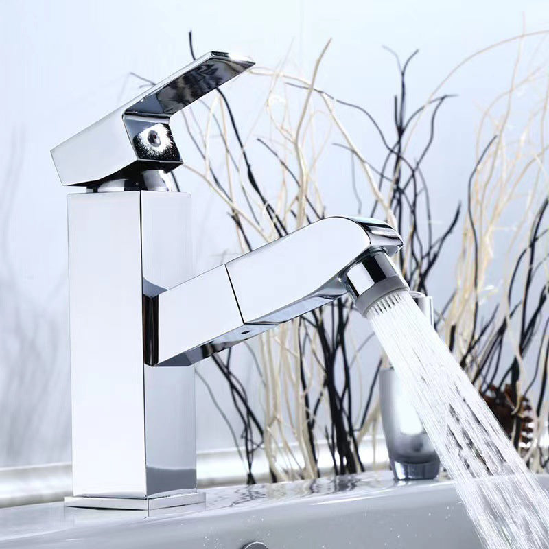 Contemporary Vessel Faucet Pull-Down Faucet with Single Handle