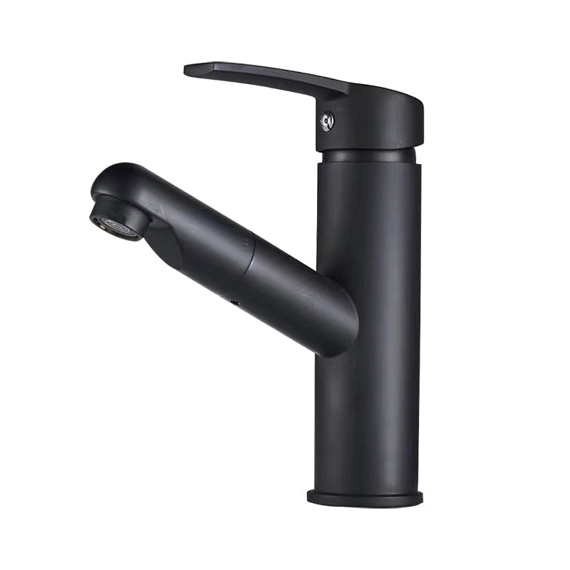 Contemporary Vessel Faucet Pull-Down Faucet with Single Handle