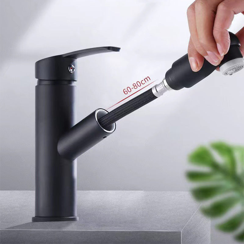 Contemporary Vessel Faucet Pull-Down Faucet with Single Handle