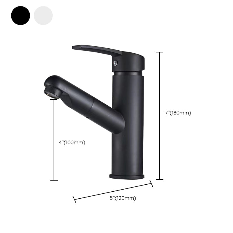 Contemporary Vessel Faucet Pull-Down Faucet with Single Handle