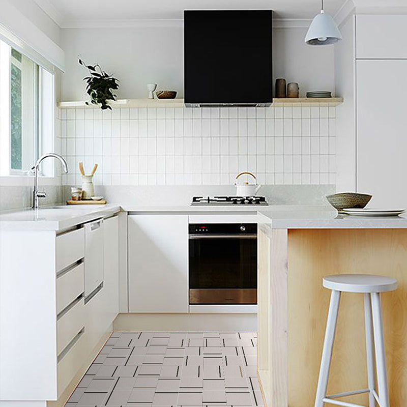 Square Indoor Vinyl Floor Peel and Stick Line Print Vinyl Floor