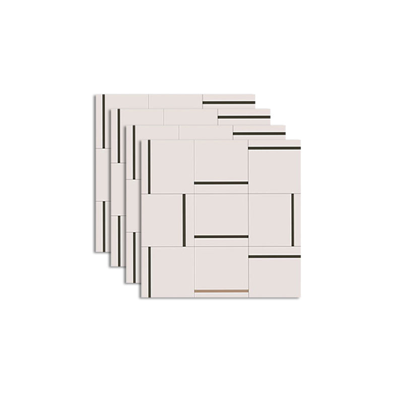 Square Indoor Vinyl Floor Peel and Stick Line Print Vinyl Floor
