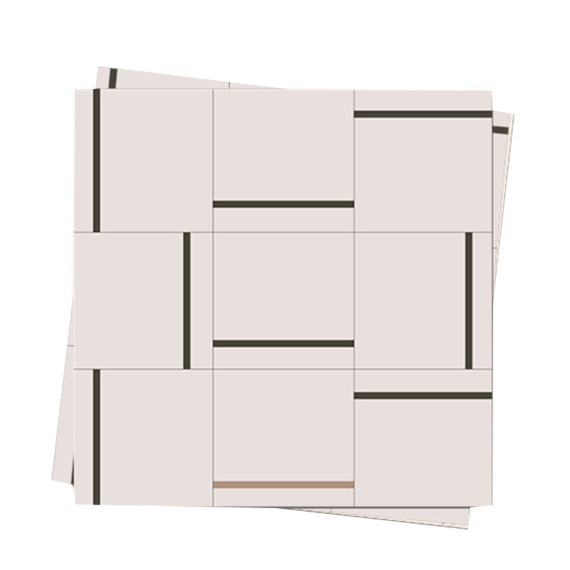 Square Indoor Vinyl Floor Peel and Stick Line Print Vinyl Floor