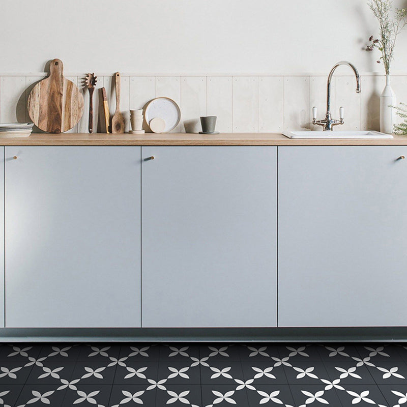 Square Indoor Vinyl Flooring Peel and Stick Floral Print Waterproof Vinyl Flooring
