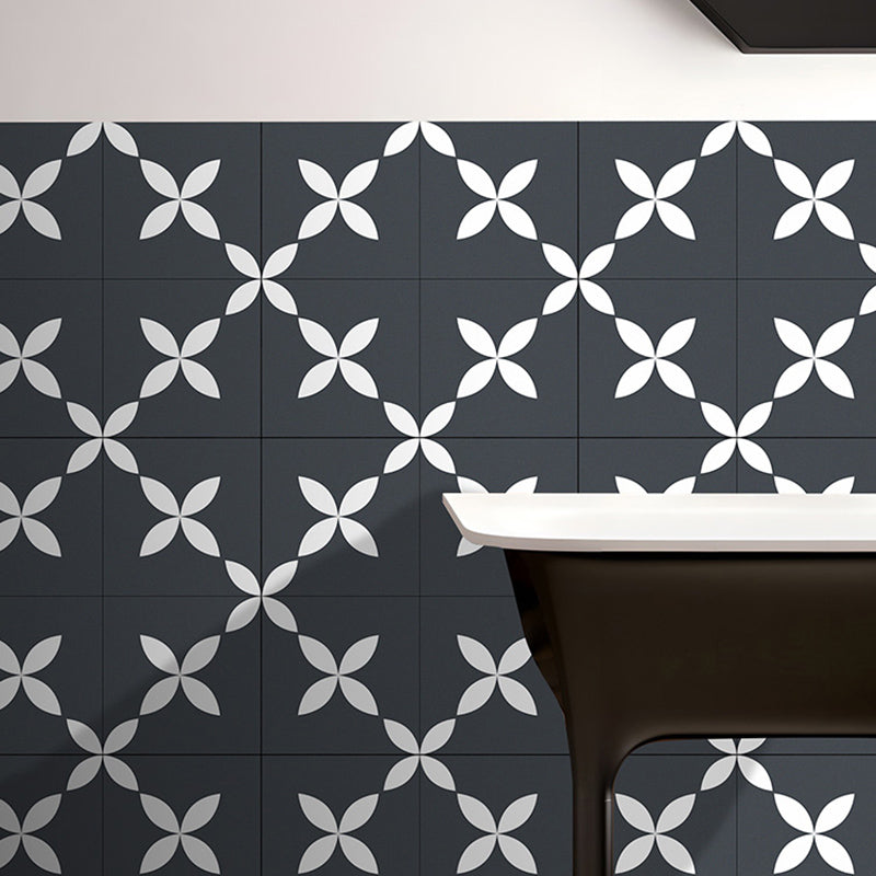 Square Indoor Vinyl Flooring Peel and Stick Floral Print Waterproof Vinyl Flooring