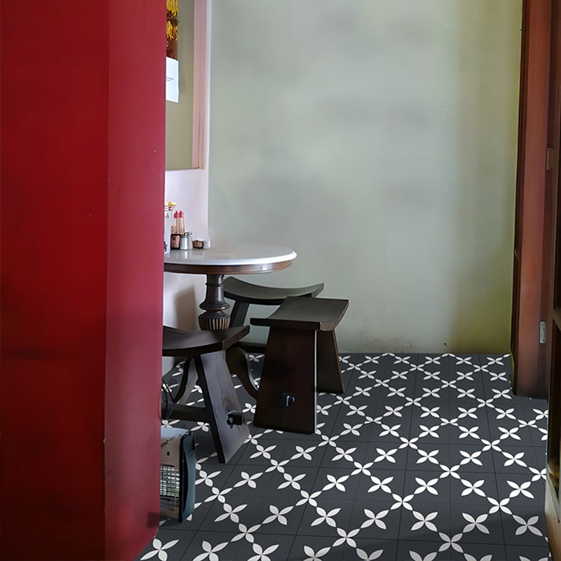 Square Indoor Vinyl Flooring Peel and Stick Floral Print Waterproof Vinyl Flooring