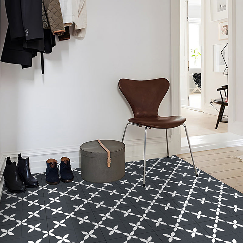 Square Indoor Vinyl Flooring Peel and Stick Floral Print Waterproof Vinyl Flooring