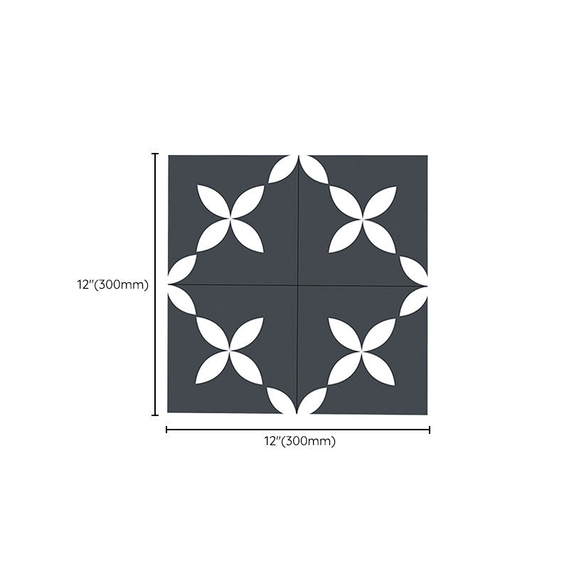 Square Indoor Vinyl Flooring Peel and Stick Floral Print Waterproof Vinyl Flooring