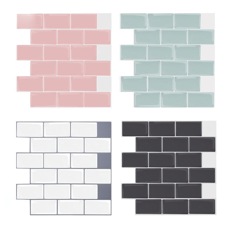 Simple Peel & Stick Tile Scratch-Resistant Plastic Peel and Stick Subway Tile for Shower