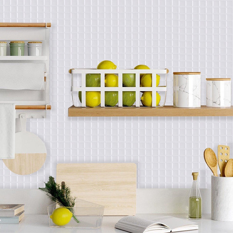 Peel-and-Stick Tile Square Stain-Resistant Mosaic Peel-and-Stick Tile for the Kitchen