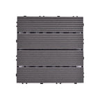 Modern plastic wood laminate deck outdoors, mold-resistant laminate