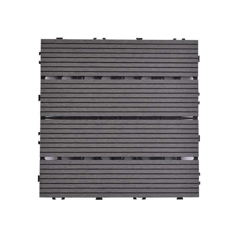 Modern plastic wood laminate decking outdoors, mold-resistant laminate