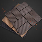 Modern plastic wood laminate deck outdoors, mold-resistant laminate