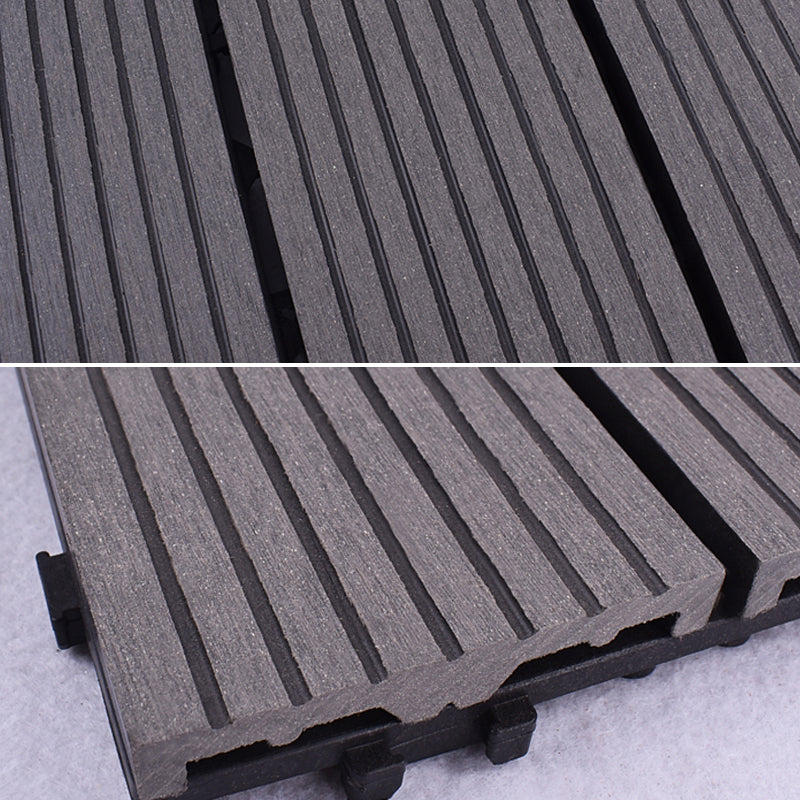 Modern plastic wood laminate deck outdoors, mold-resistant laminate
